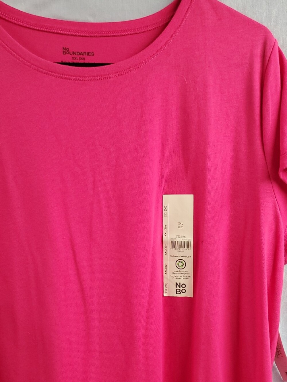 No Boundaries Women's Short Sleeve Crewneck Tee - Hot Pink - Picture 2 of 2
